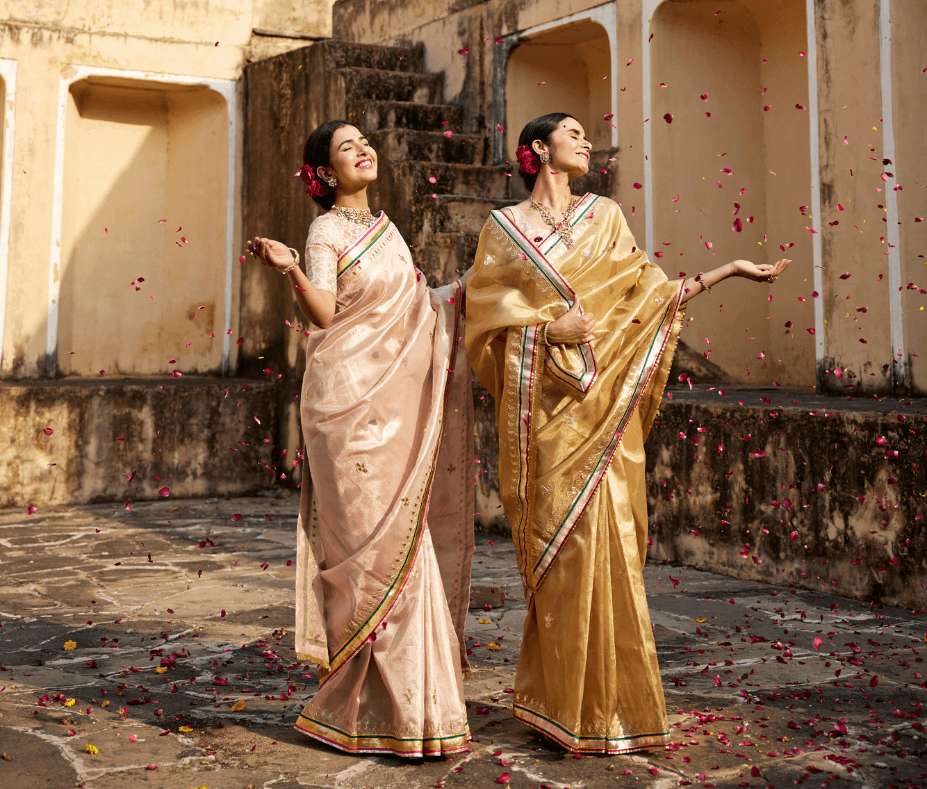 Tissue sales wedding saree