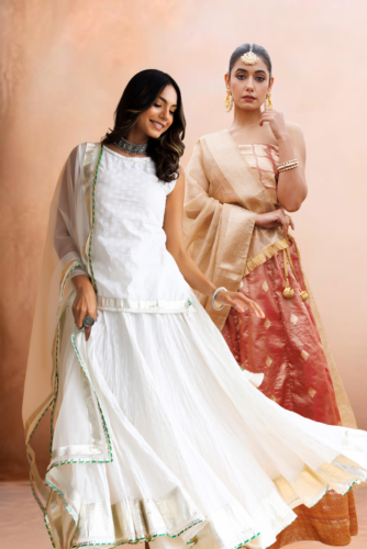 Celebrate the 9 Colors of Navratri with Geroo Jaipur’s Lehengas and Skirts