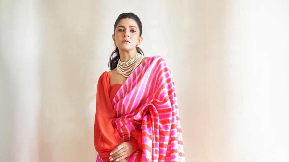 Nimrat Kaur wears a Geroo Jaipur Leheriya saree inspired by Rajasthan’s iconic tradition