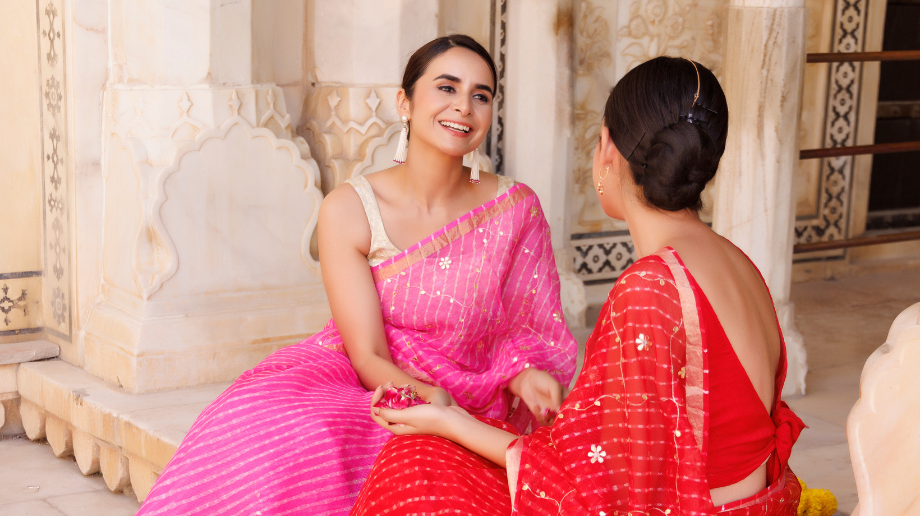 Traditional wear in soft hues for Basant Panchami