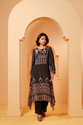 Black Ajrakh Printed Modal Silk Kurta Set