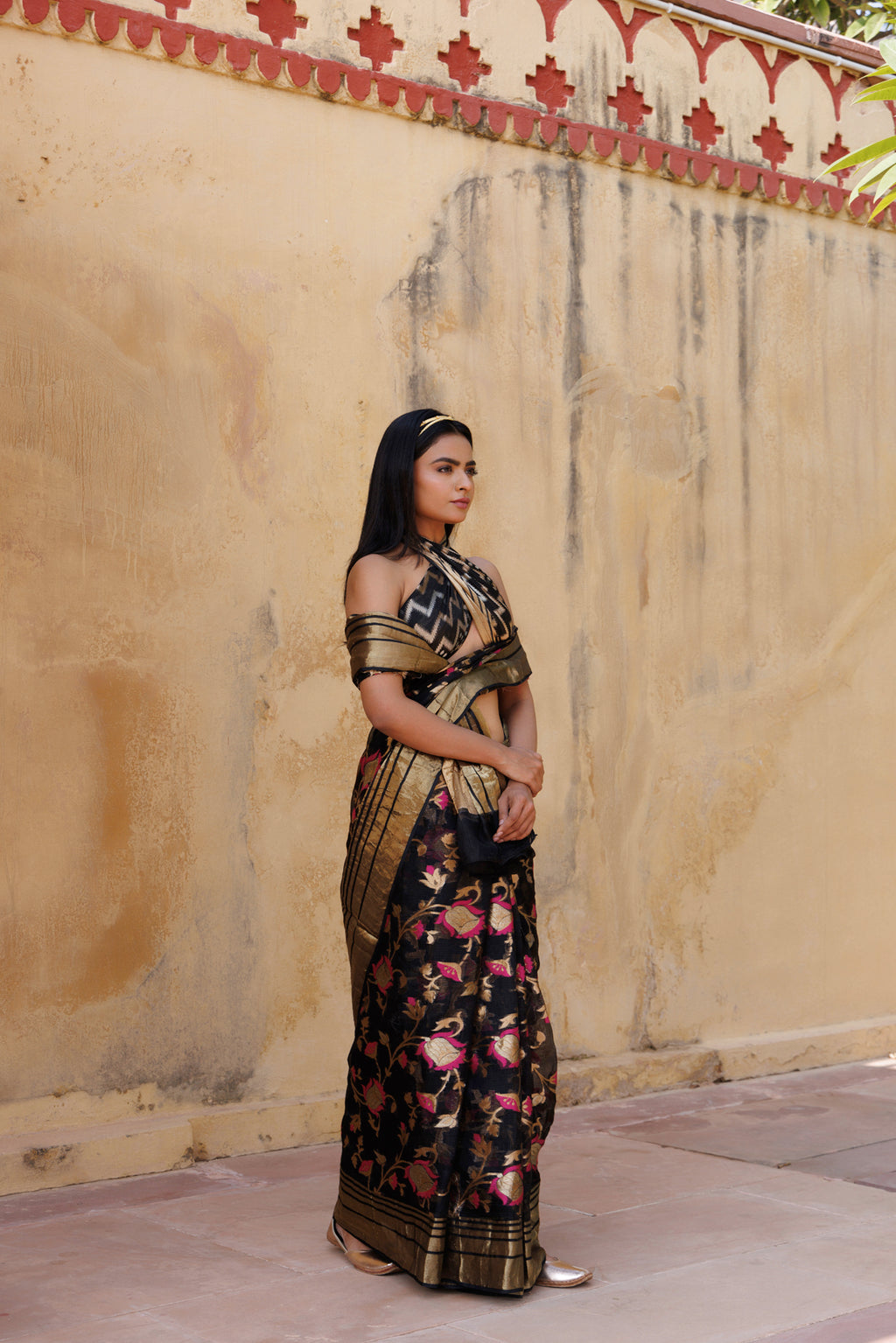 Black Handwoven Zari Work Pure Kota Silk Saree