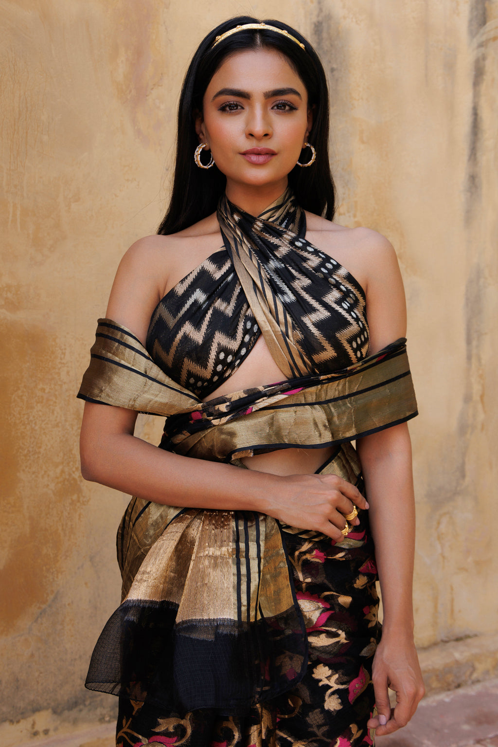 Black Handwoven Zari Work Pure Kota Silk Saree