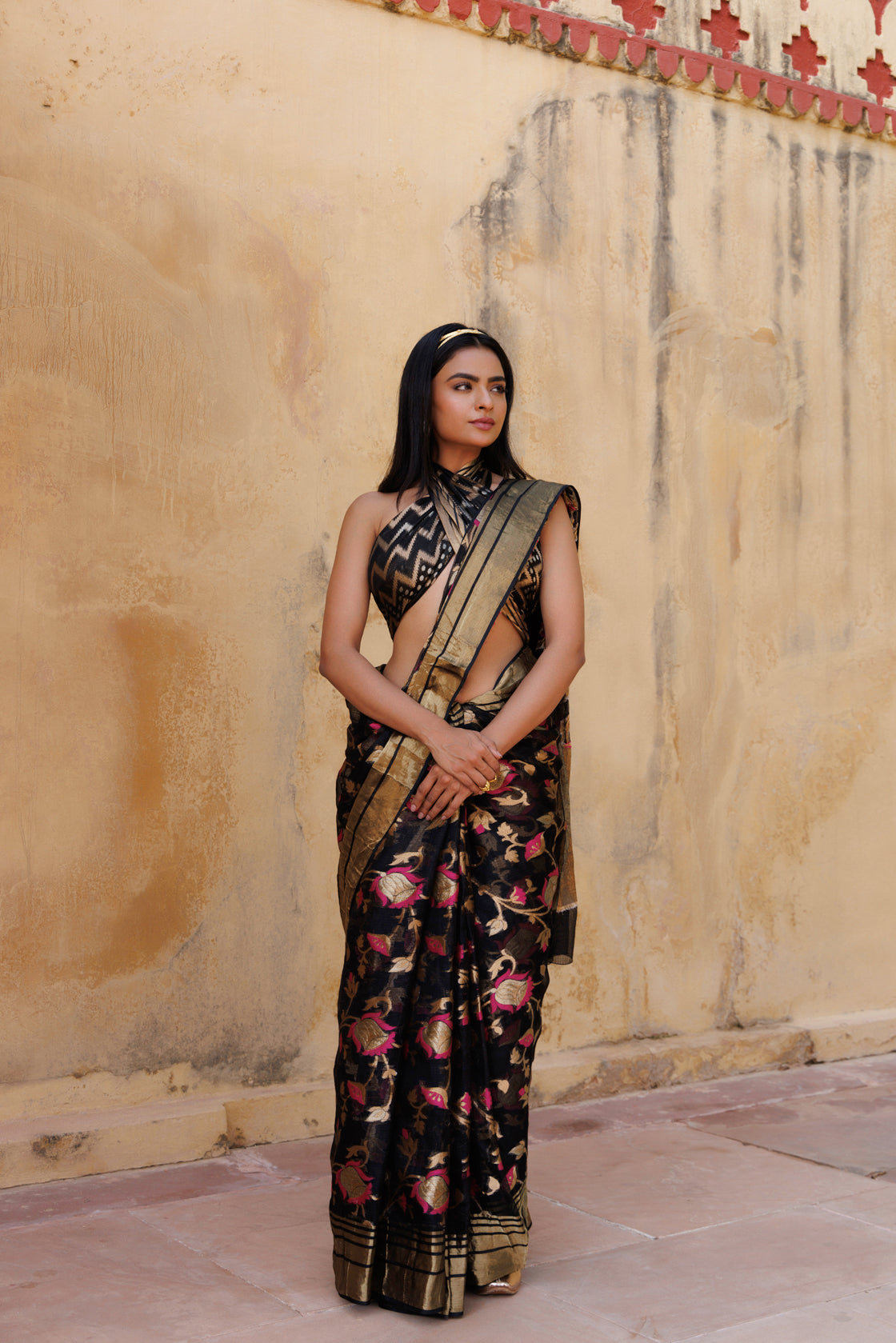 Black Handwoven Zari Work Pure Kota Silk Saree