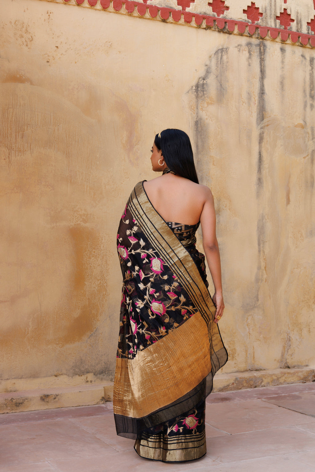 Black Handwoven Zari Work Pure Kota Silk Saree
