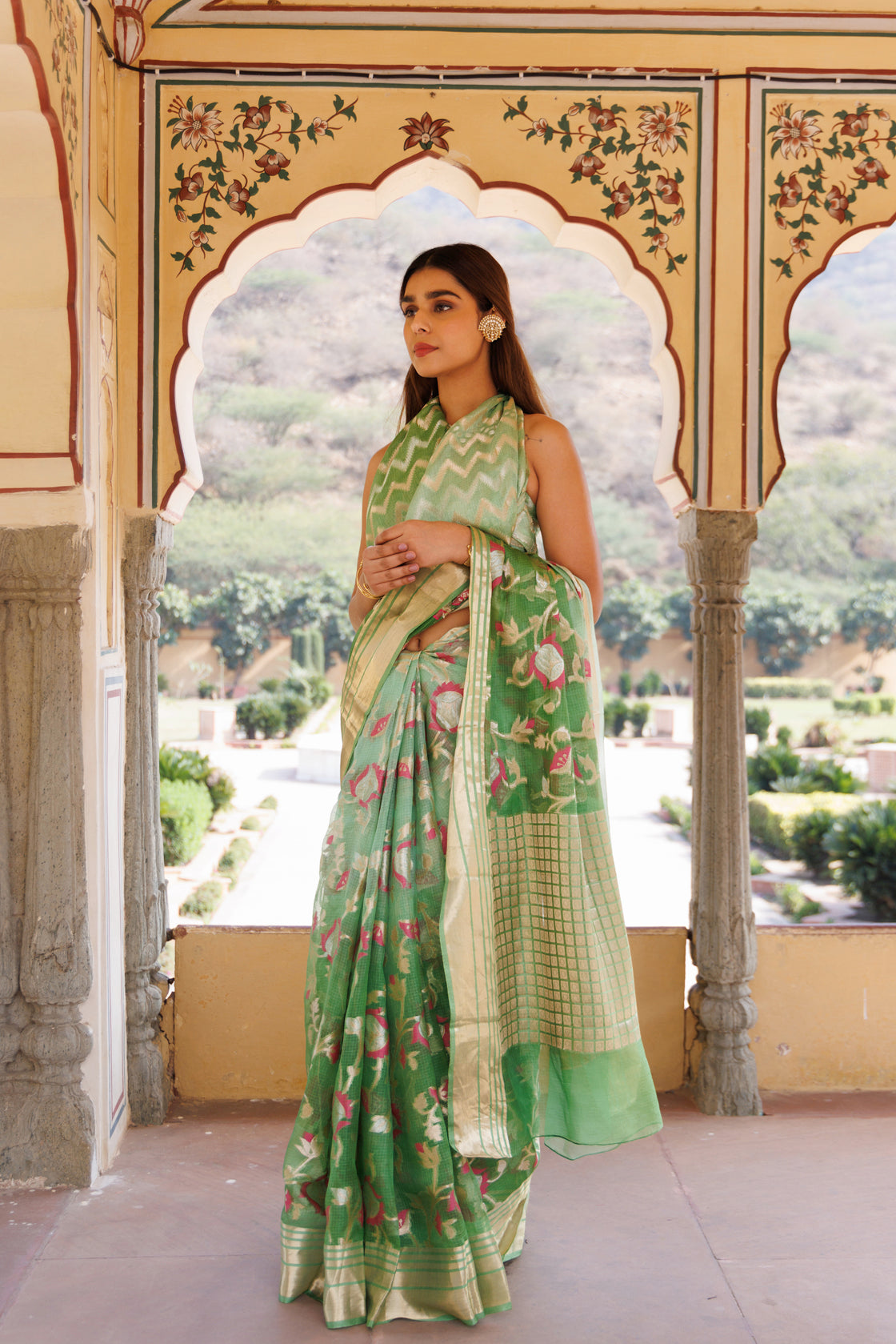 Green Handwoven Zari Work Pure Kota Silk Saree