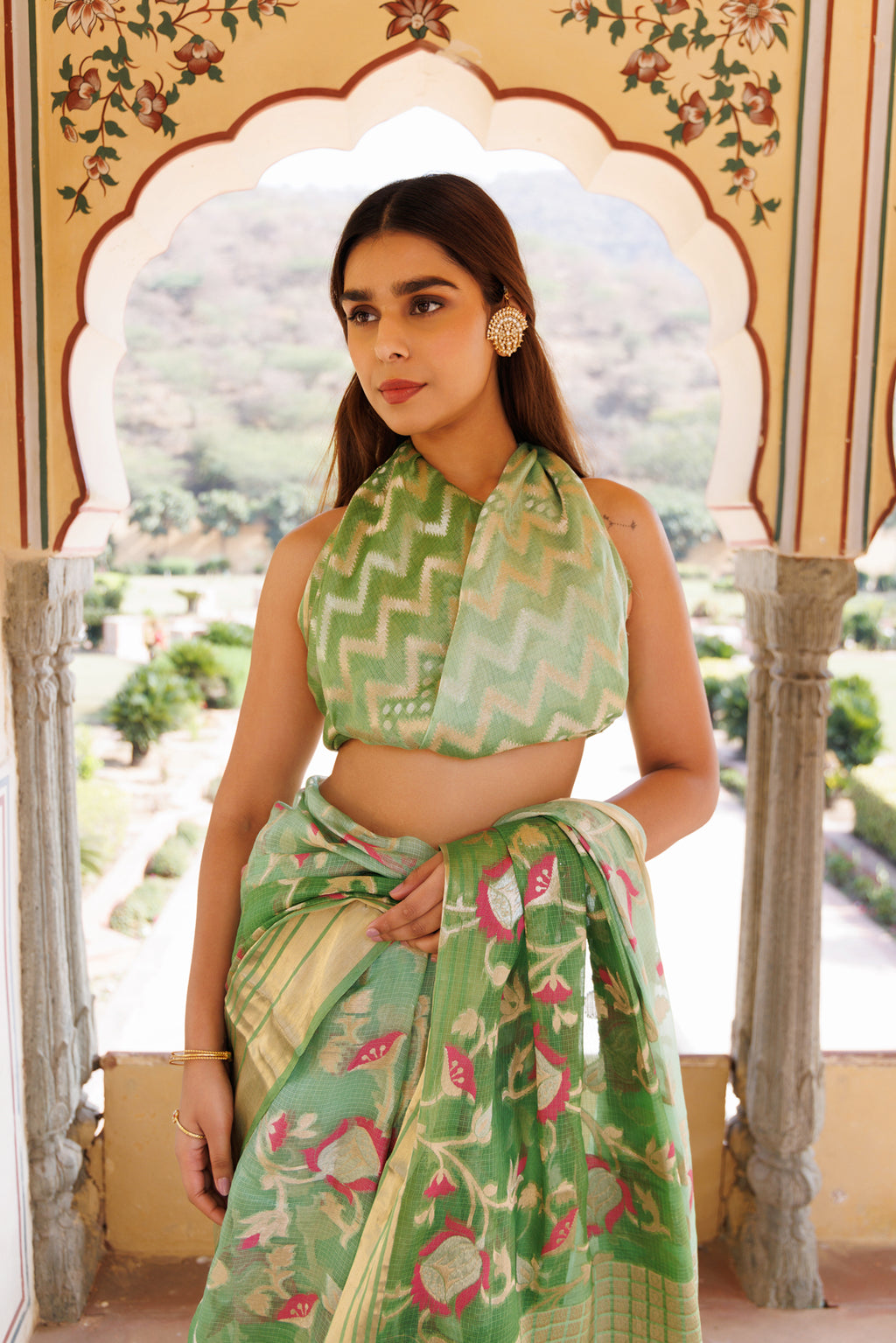 Green Handwoven Zari Work Pure Kota Silk Saree