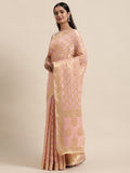 Pink Floral Printed Georgette Saree