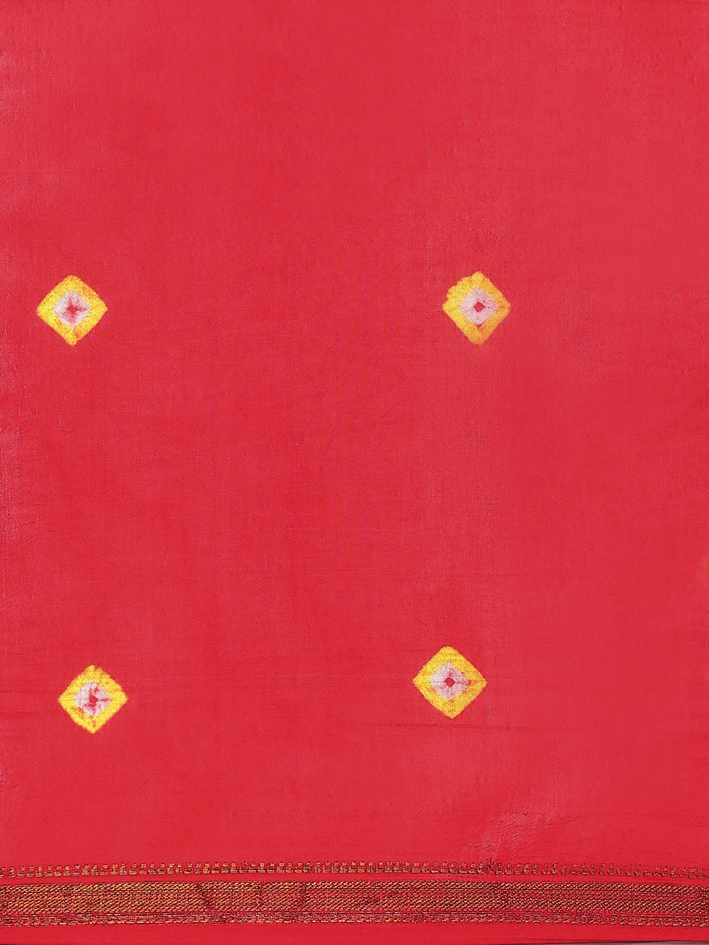 Red Hand-Dyed Bandhani Art Silk Saree