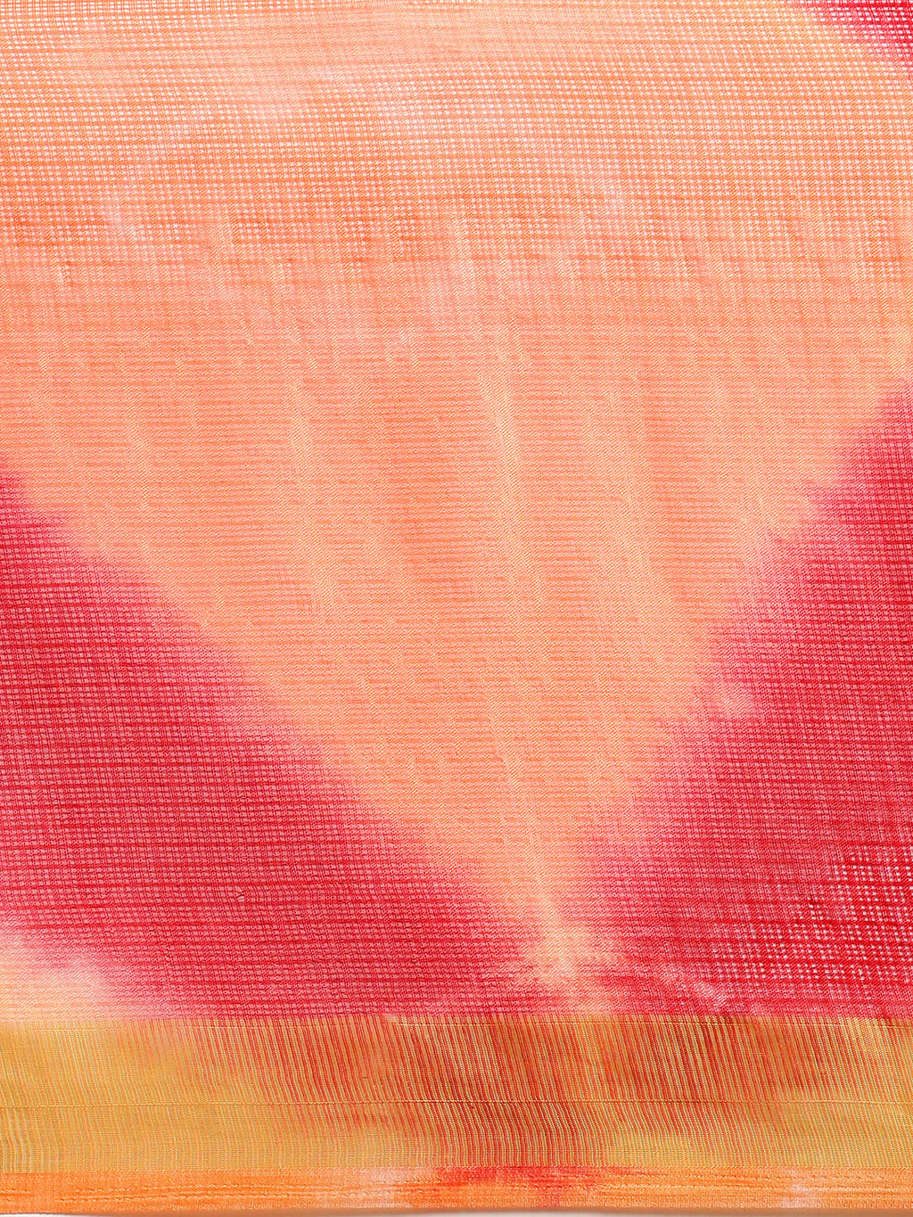 Red Shibori Print Zari Border Kota Doria Silk Saree