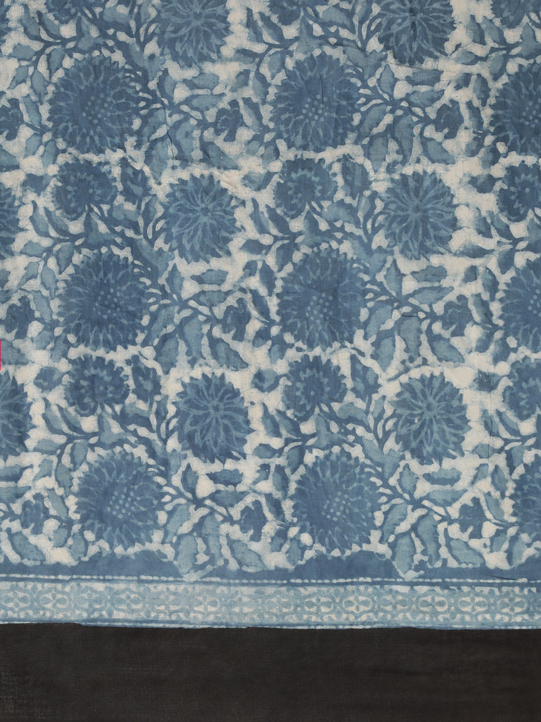 Indigo Hand Block Printed Bagru Cotton Sustainable Saree