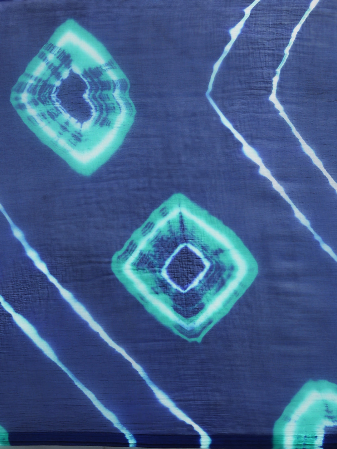 Blue Bandhani With Leheriya & Shibori Print Chiffon Saree