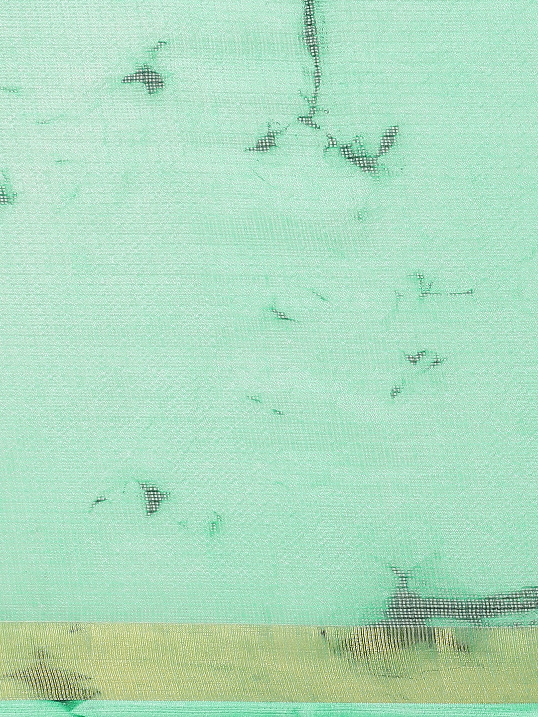 Green Hand-Dyed Zari Border Kota Doria Silk Saree