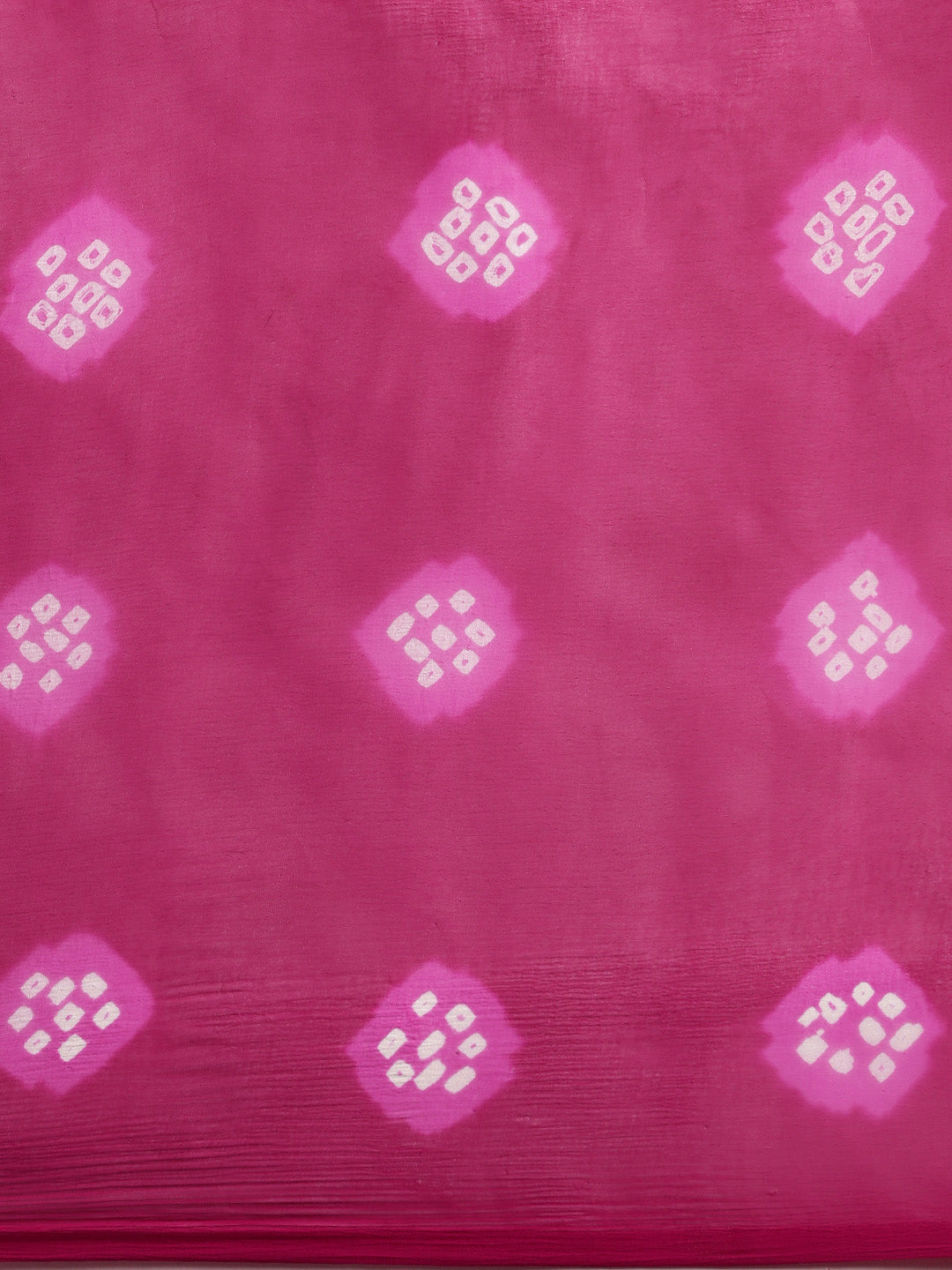 Pink Hand Dyed Leheriya Chiffon Saree