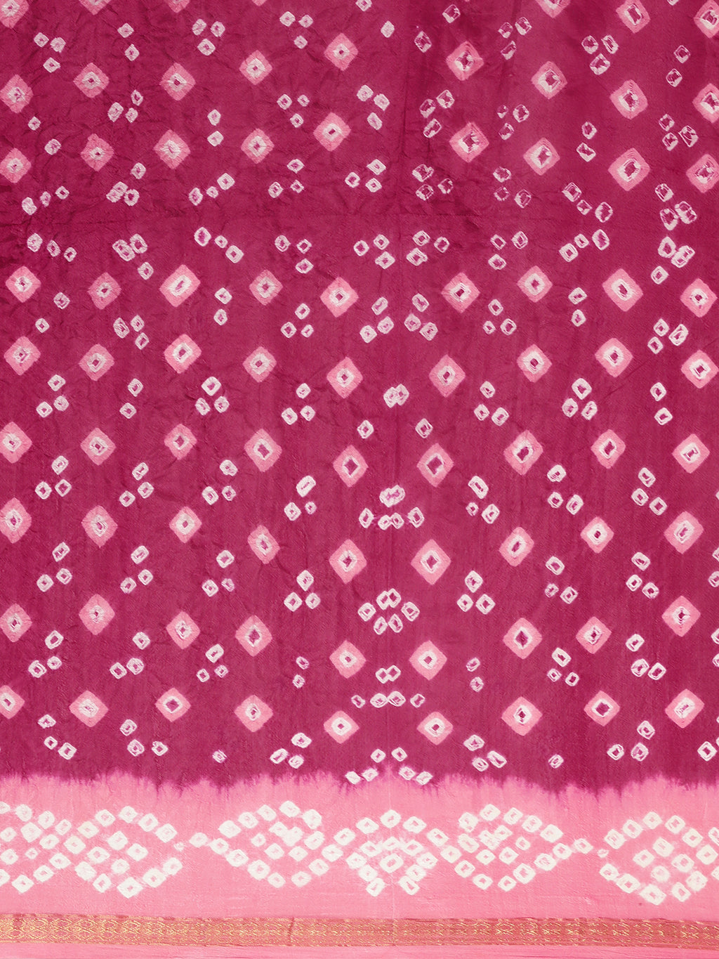 Pink Bandhani Printed Art Silk Saree