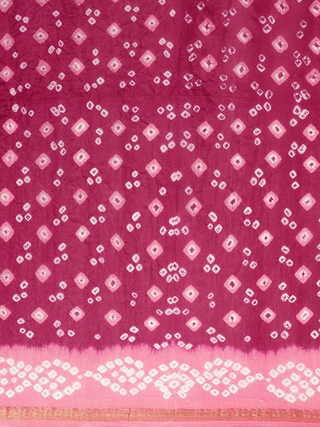 Pink Bandhani Printed Art Silk Saree