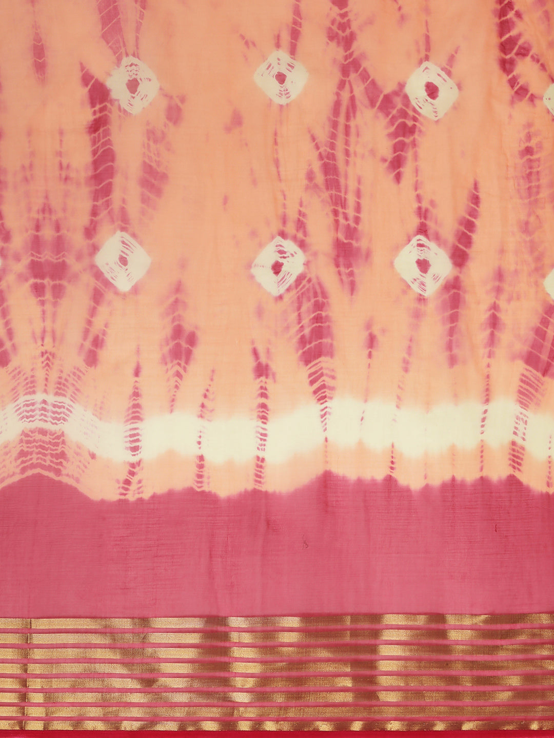 Pink Hand Dyed Shibori Zari Work Art Silk Saree