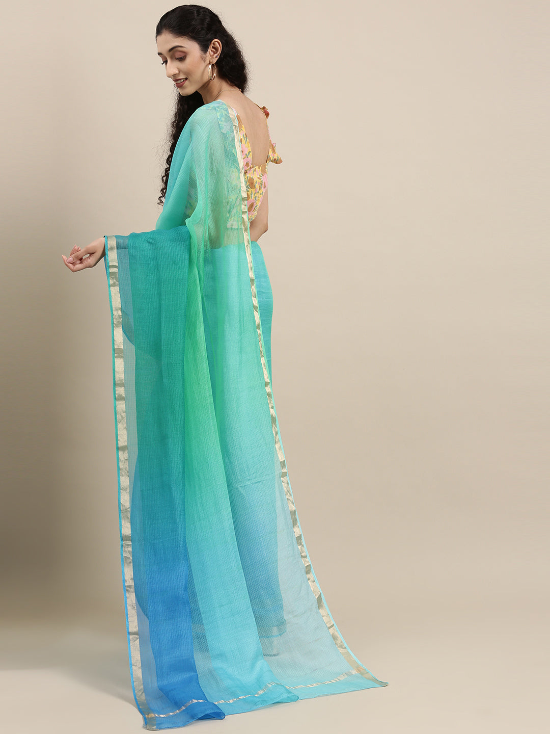 Ombre Handcrafted Pure Kota Silk Saree