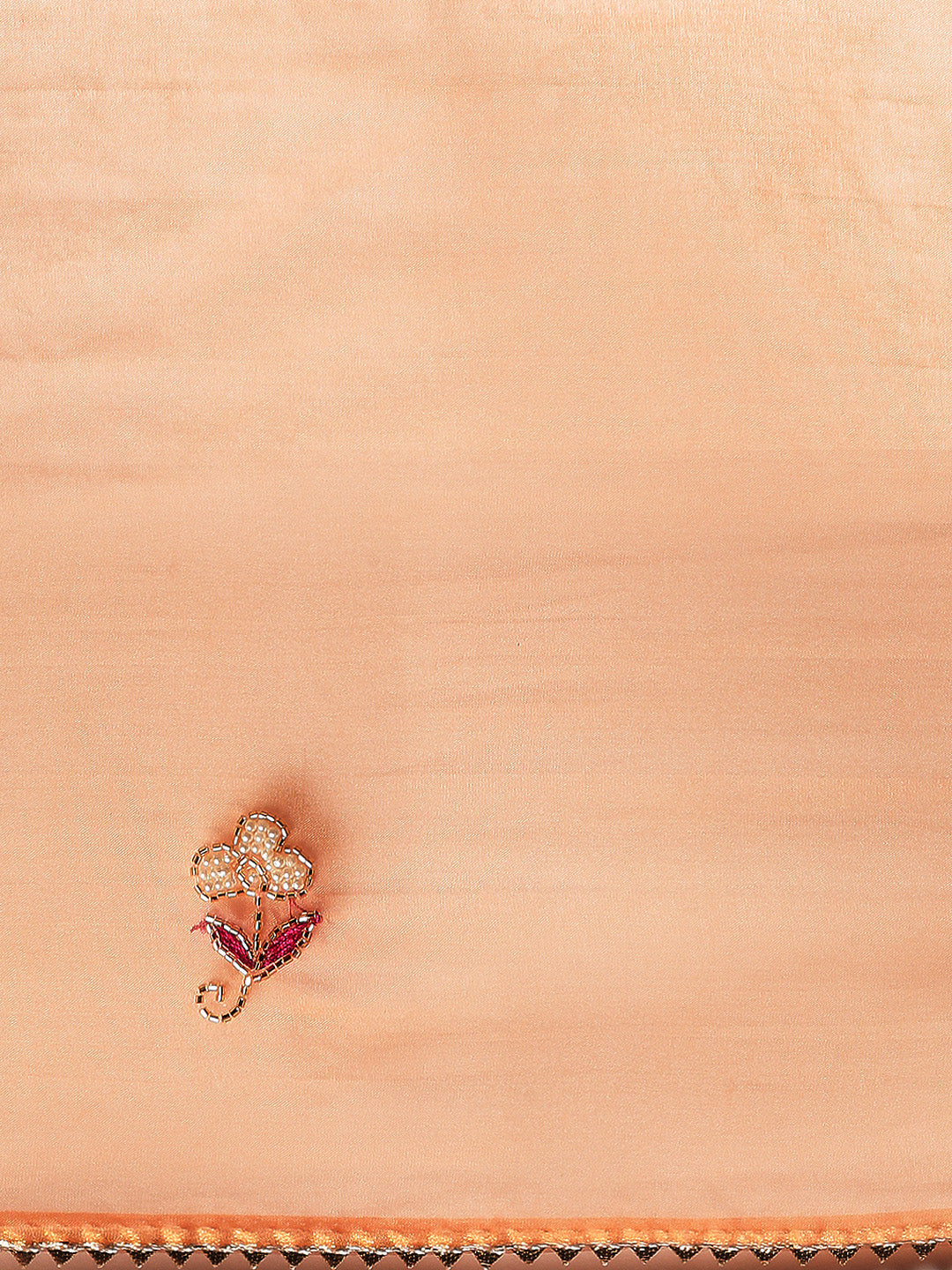Peach Hand Embroidered Organza Saree