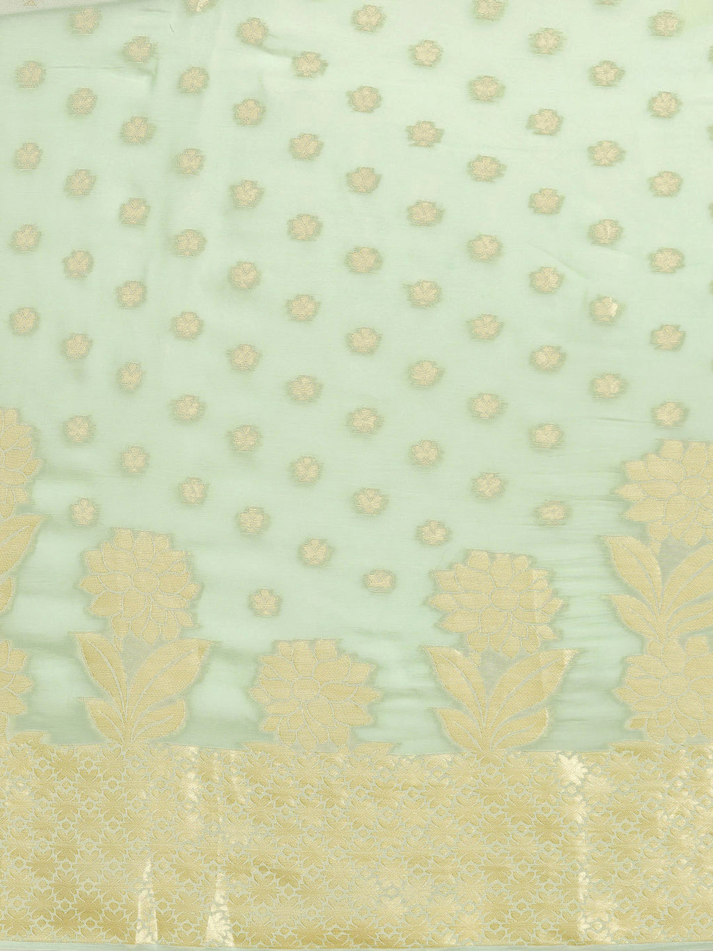 Green Zari Work Georgette Saree