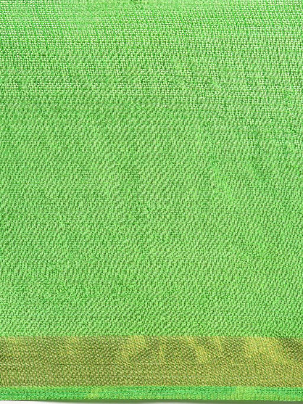 Green Shibori Print Zari Border Kota Doria Silk Saree