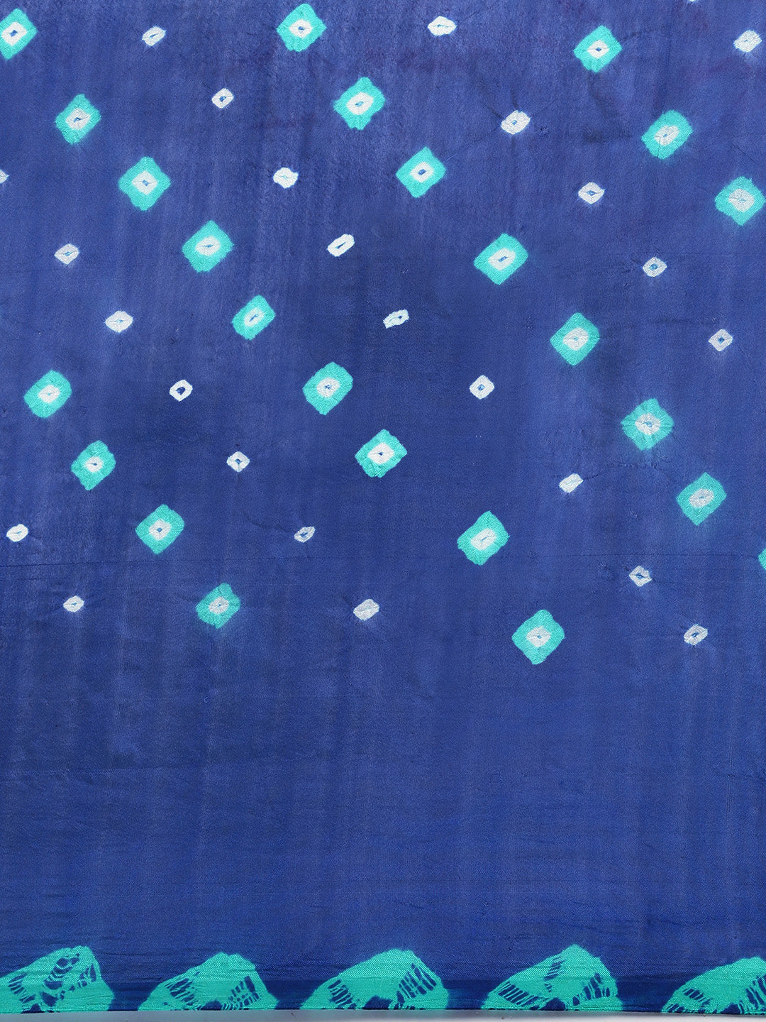 Blue Hand Dyed Bandhani Art Silk Saree