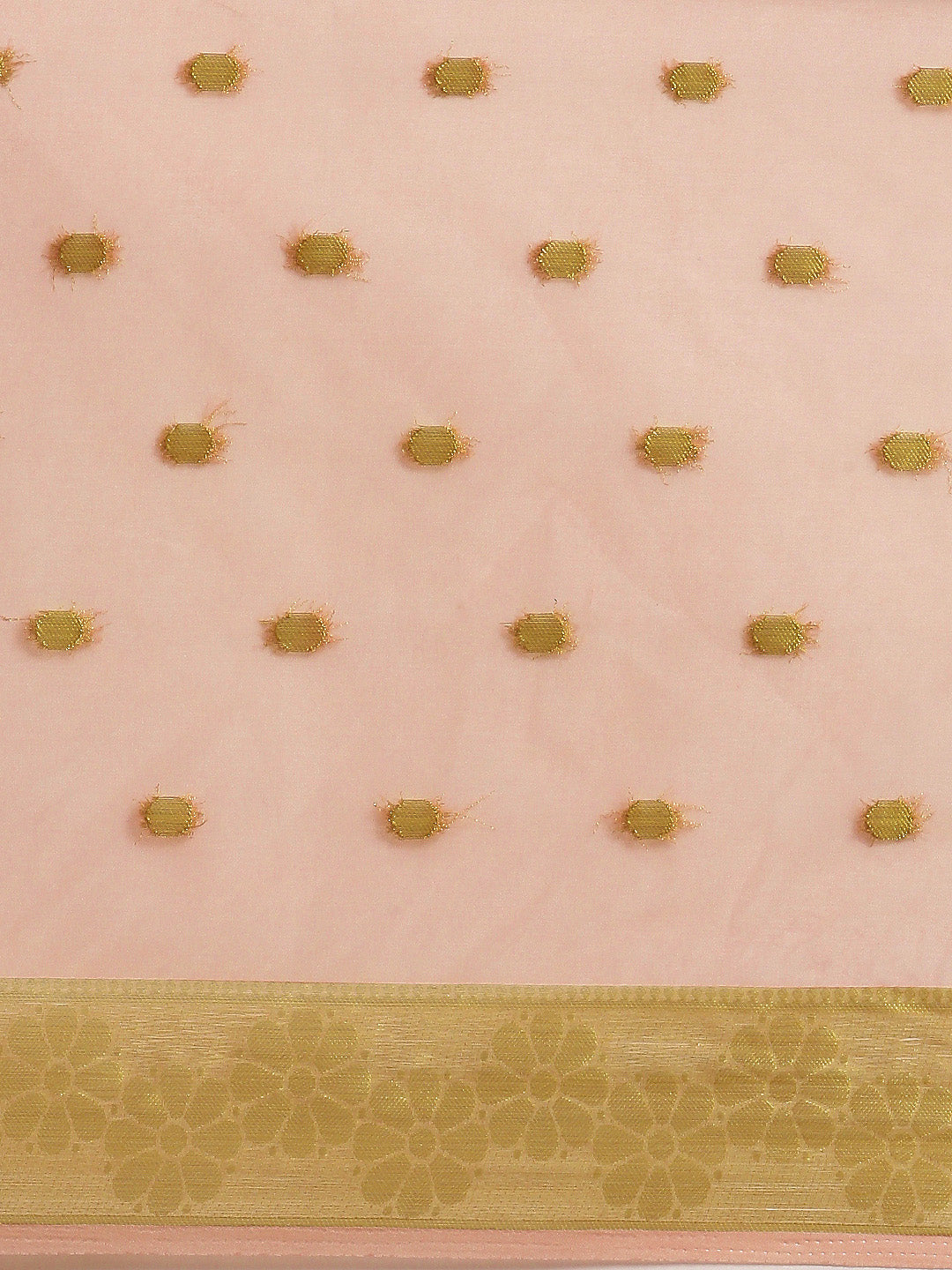 Pink Floral Printed Organza Saree