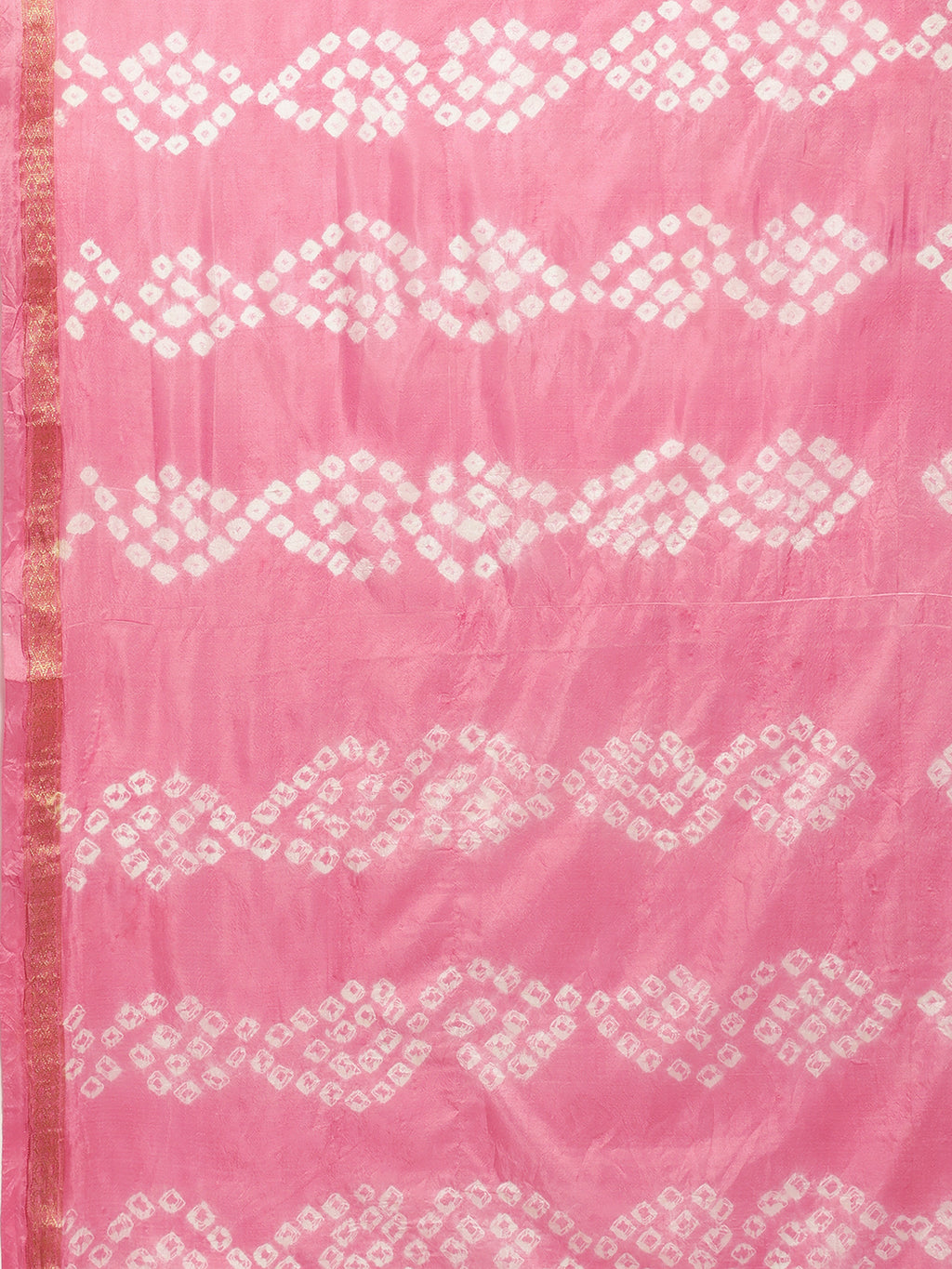 Pink Bandhani Printed Art Silk Saree