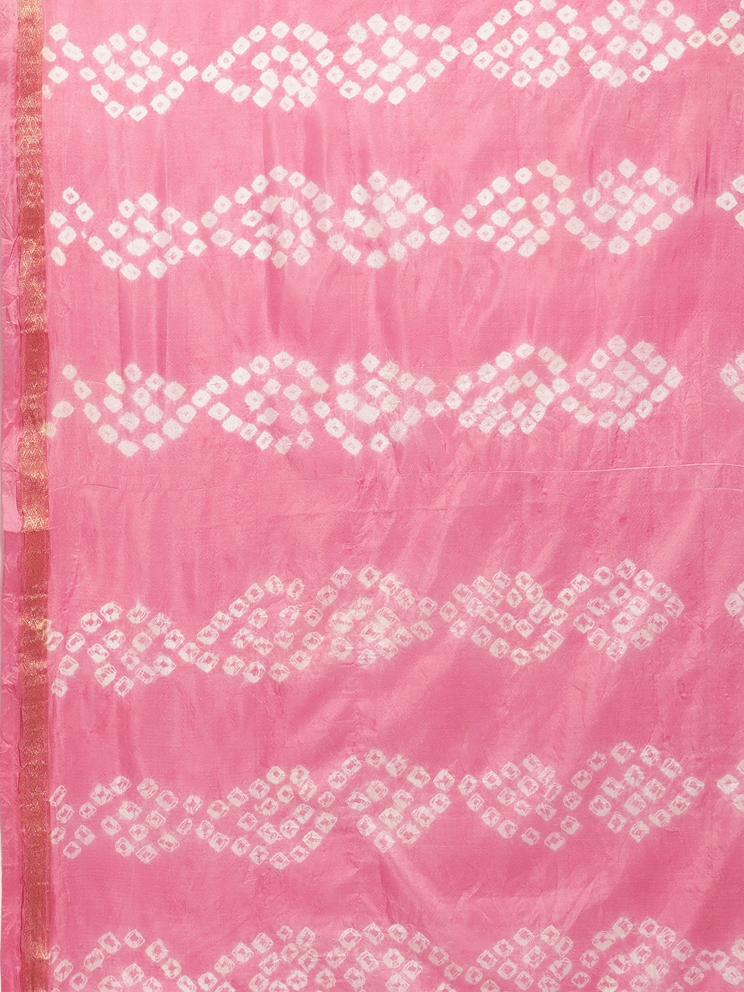 Pink Bandhani Printed Art Silk Saree