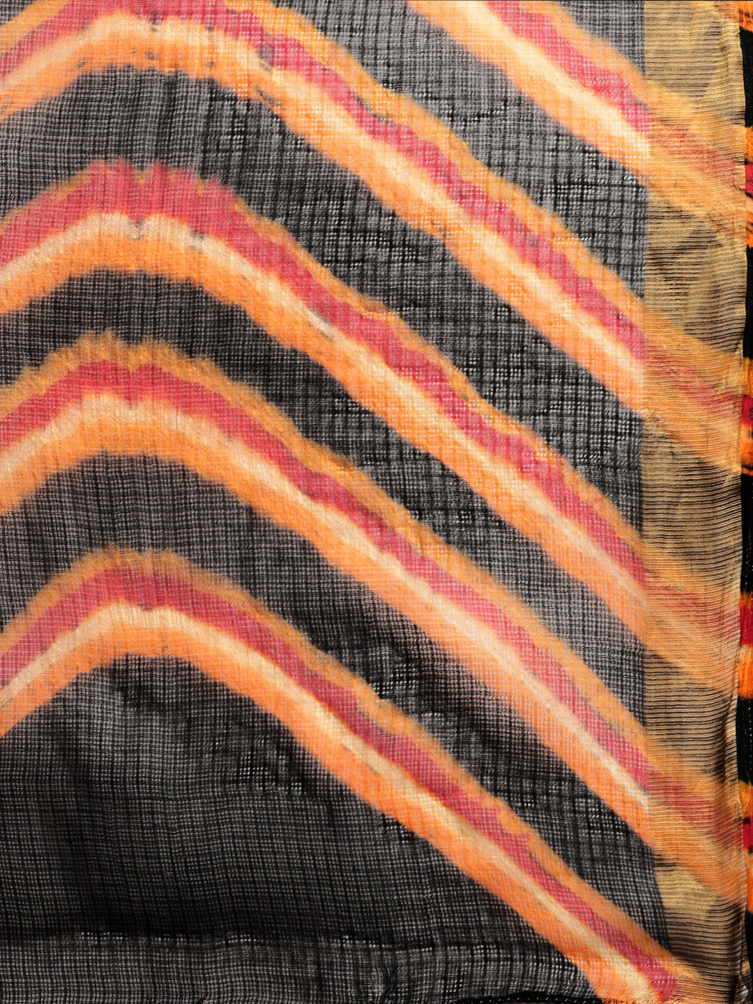 Pink Hand Dyed Leheriya Kota Doria Silk Saree