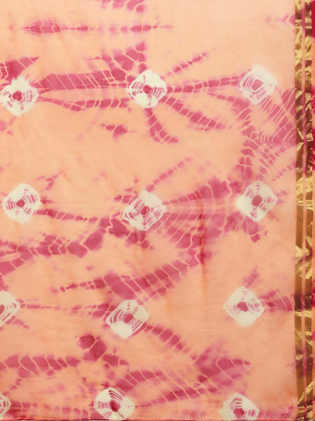 Pink Hand Dyed Shibori Zari Work Art Silk Saree