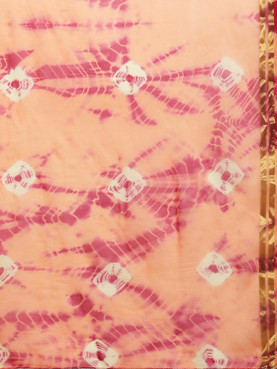Pink Hand Dyed Shibori Zari Work Art Silk Saree