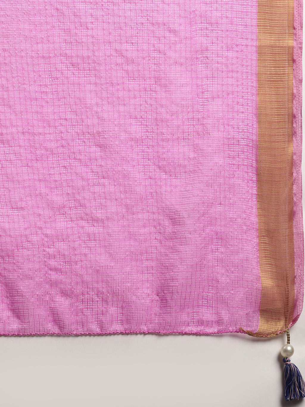 Pink & Blue Shaded Hand Dyed Shibori Art Kota Silk Saree