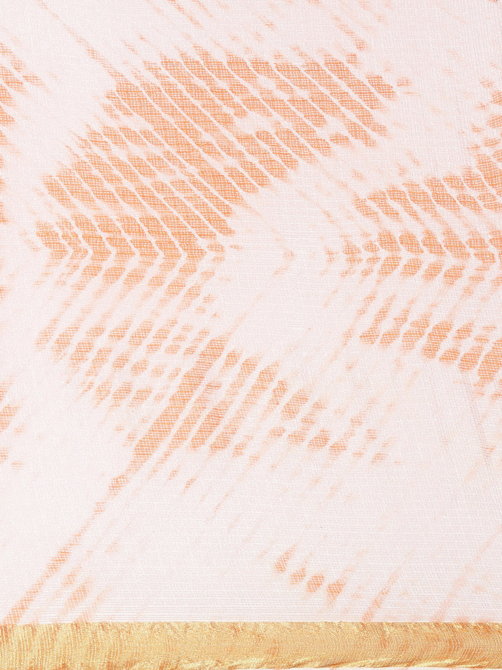Orange Hand Dyed Leheriya Zari Border Kota Doria Silk Saree