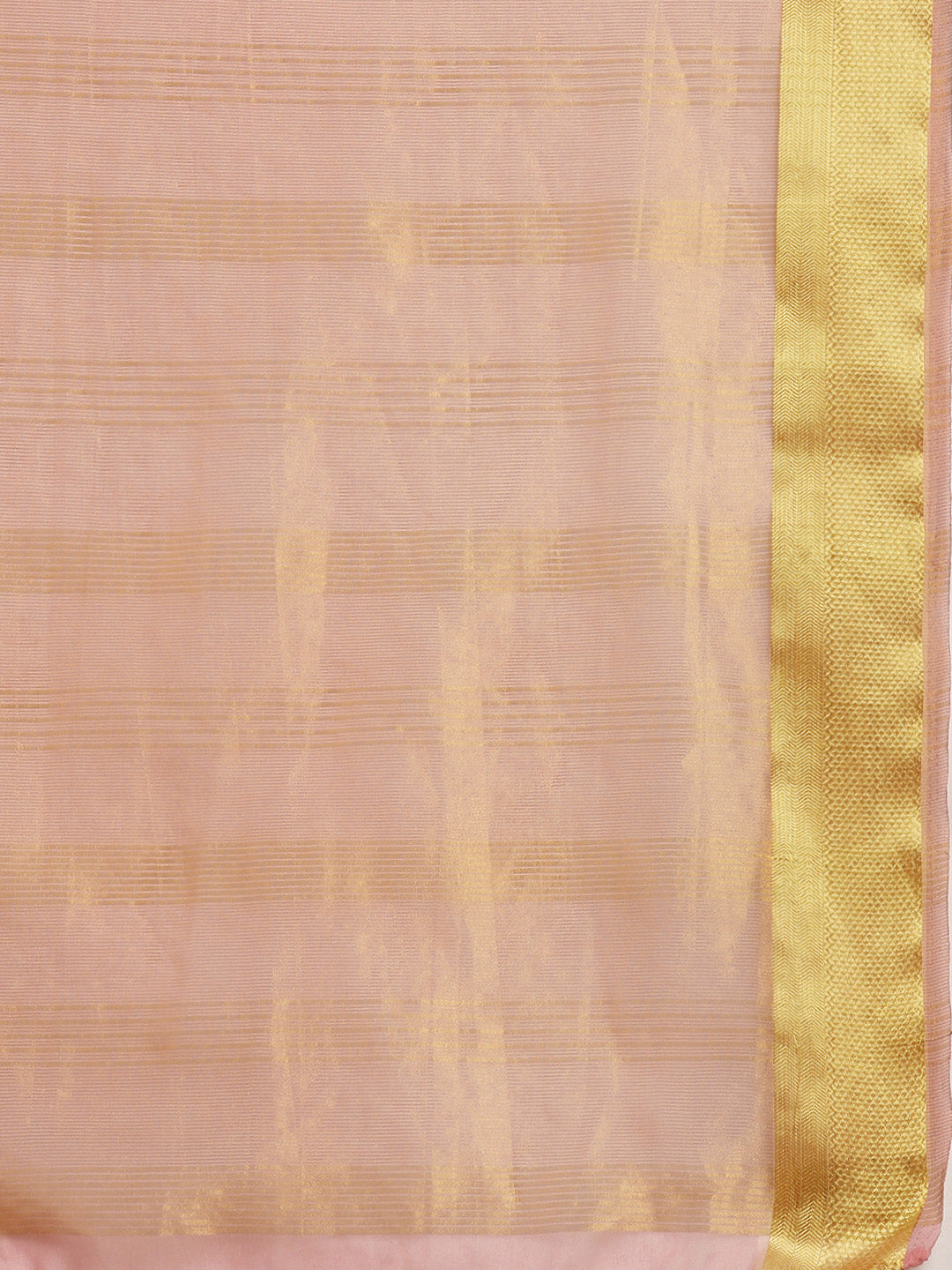Pink Zari Border Organza Saree