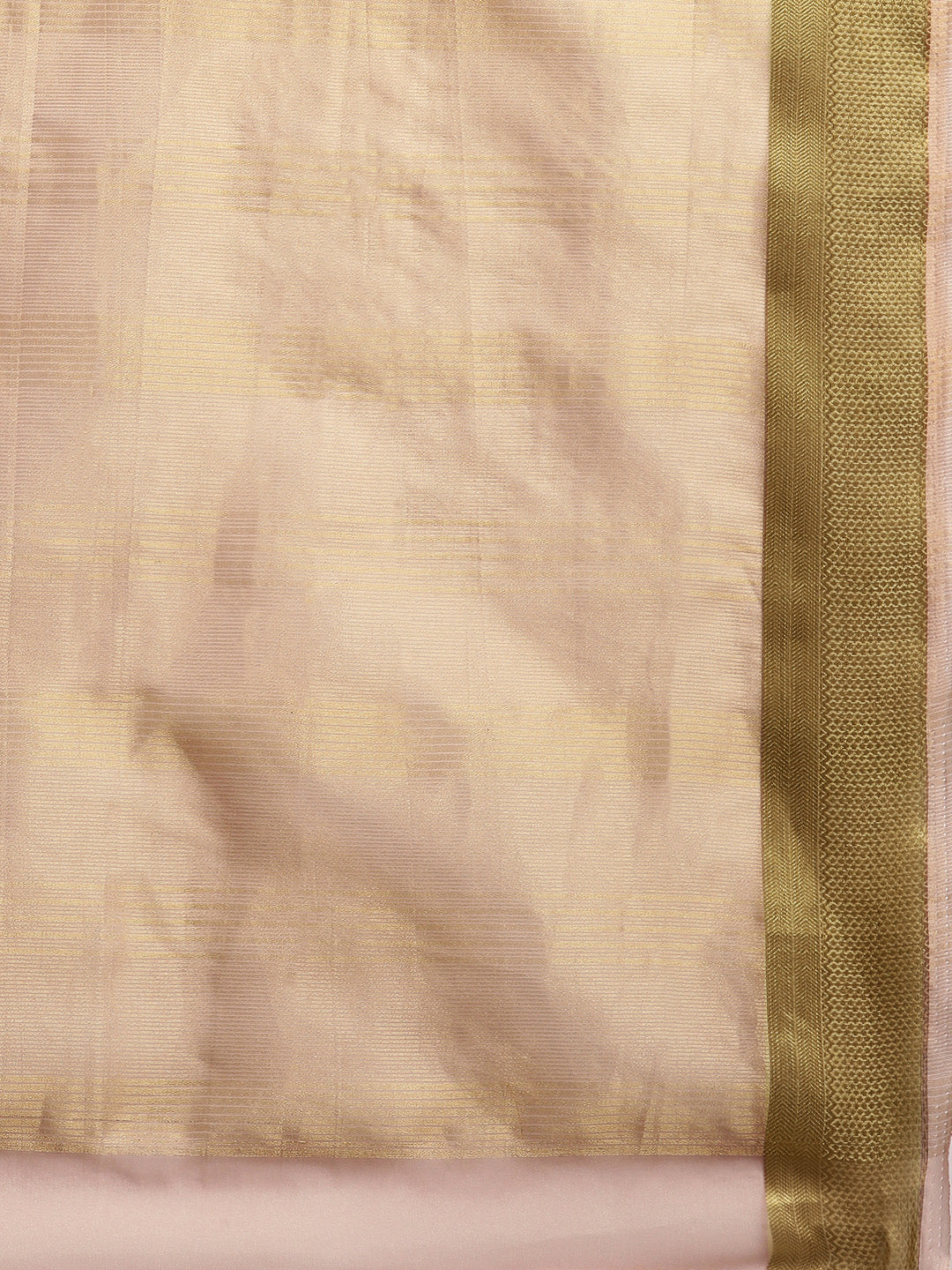 Peach Zari Border Organza Saree