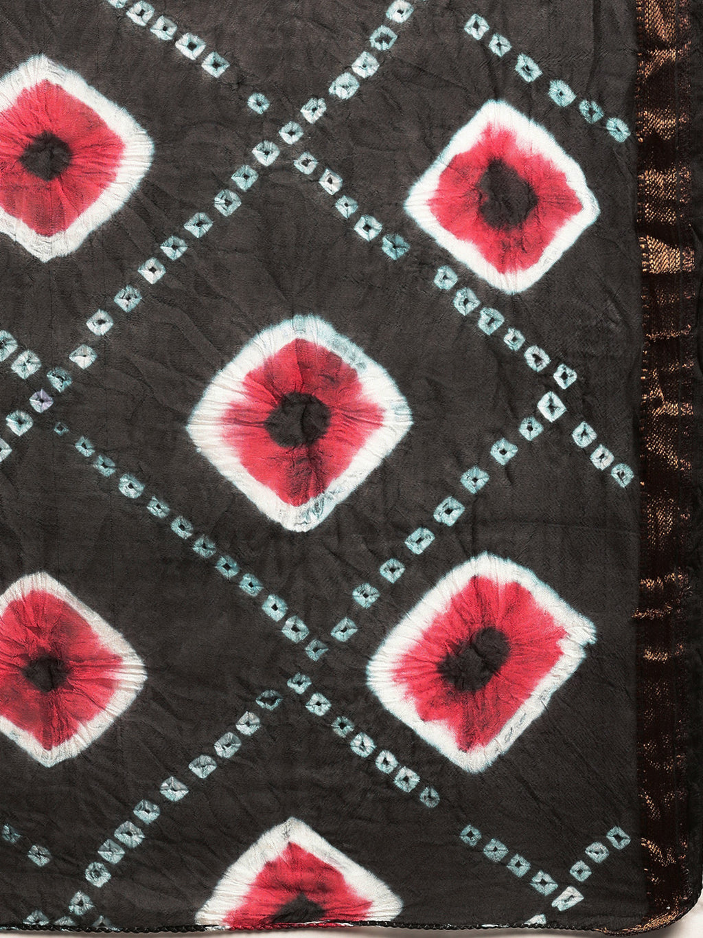 Black Bandhani Art Silk Saree With Border