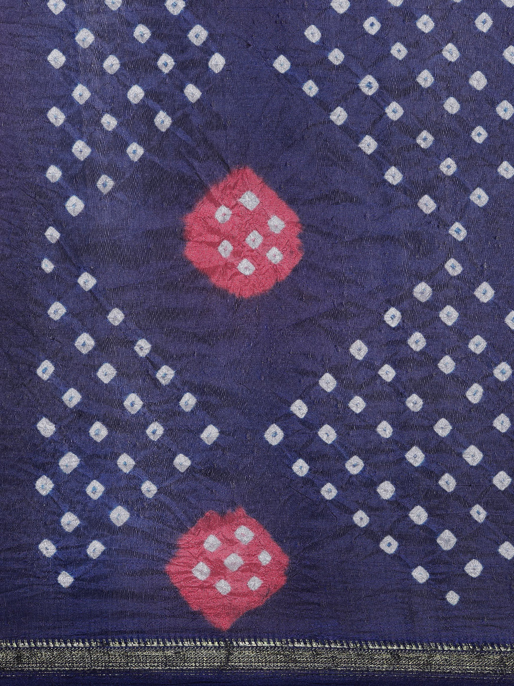 Pink & Blue Art Silk Bandhani Saree