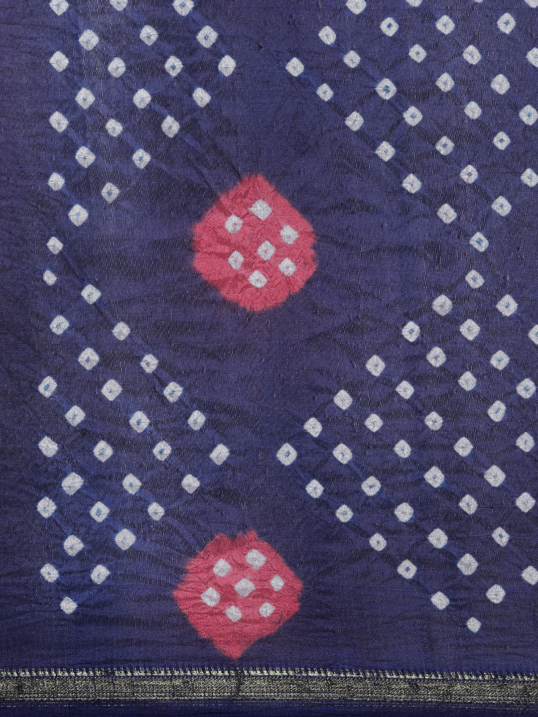 Pink & Blue Art Silk Bandhani Saree
