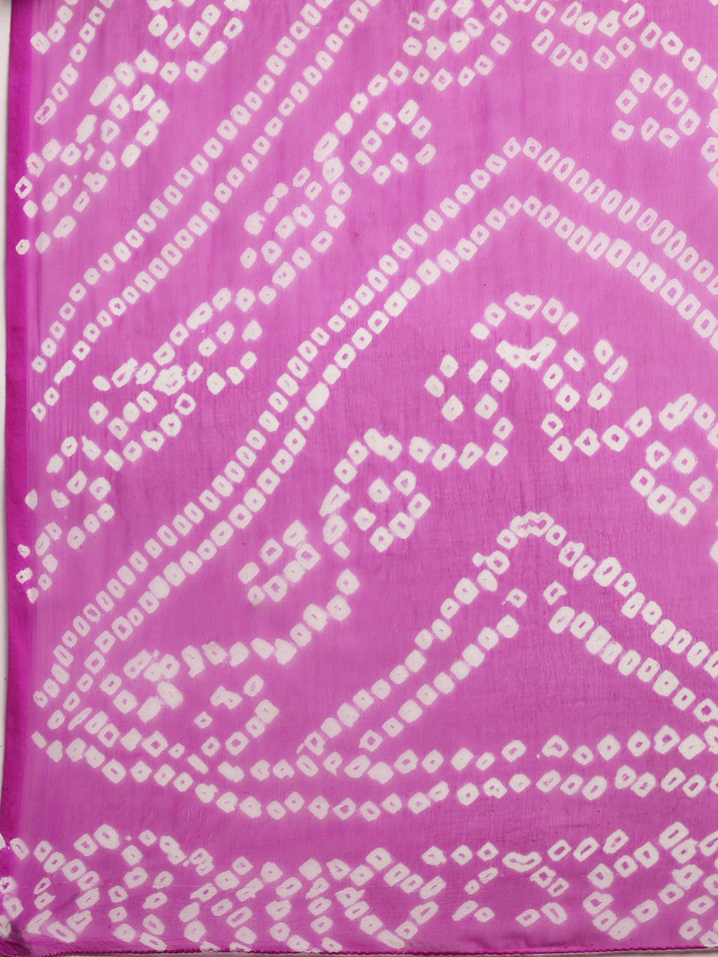 Pink Hand Dyed Leheriya Chiffon Saree