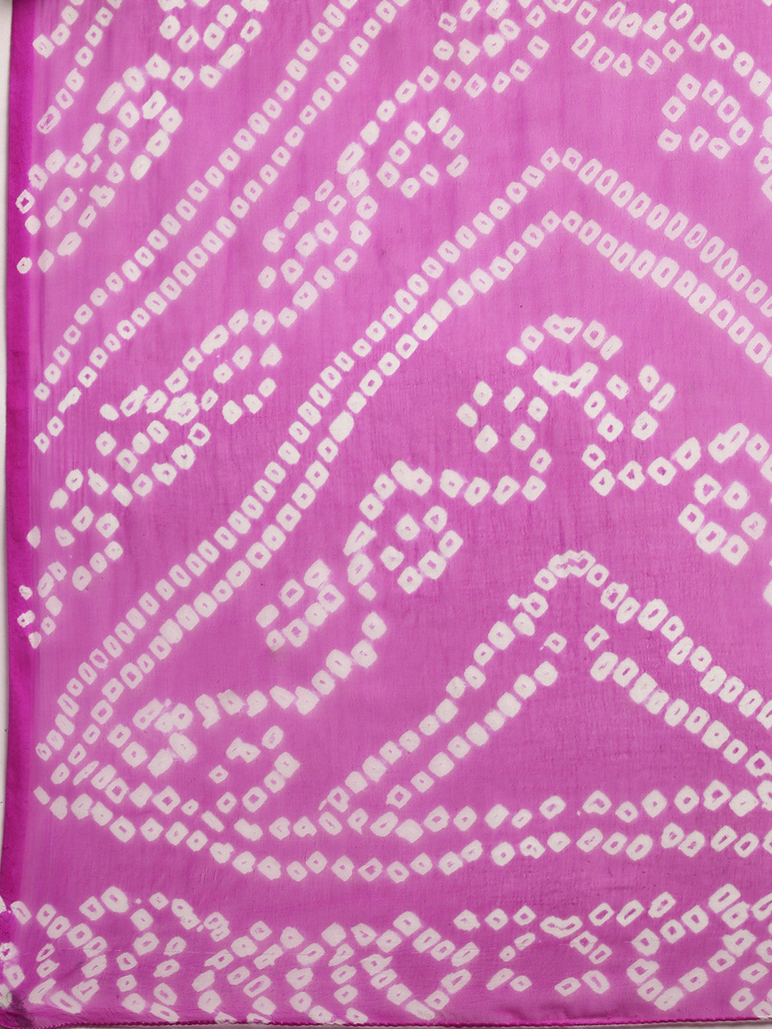 Pink Hand Dyed Leheriya Chiffon Saree