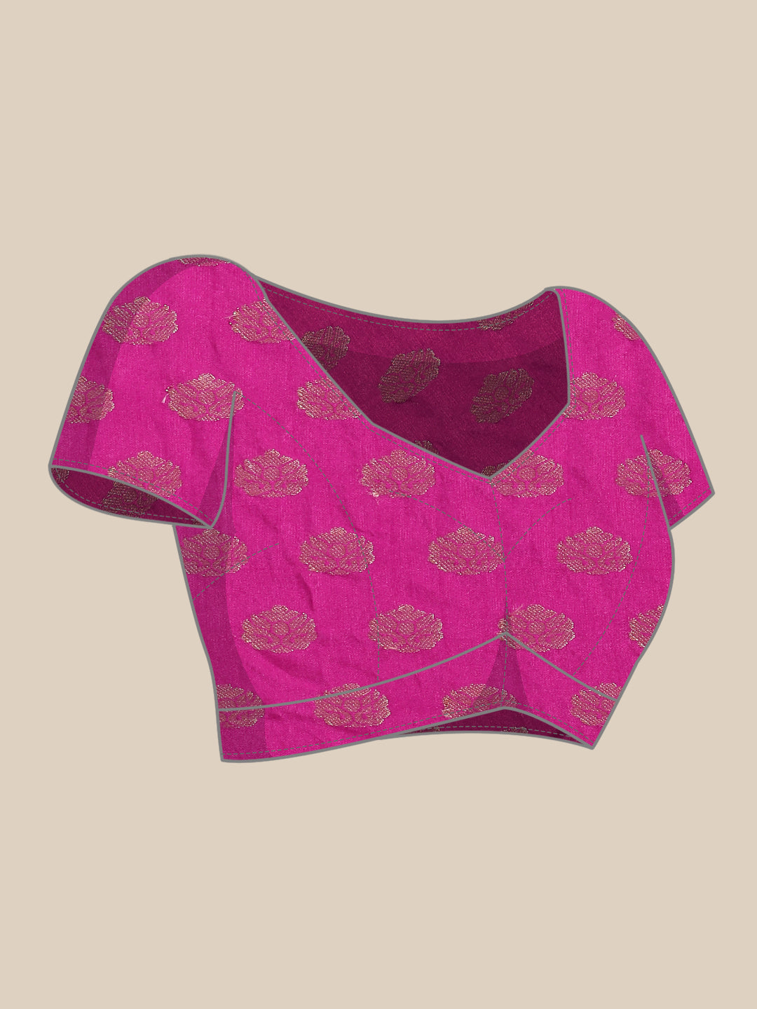 Pink Hand Dyed Shibori Art Kota Silk Saree