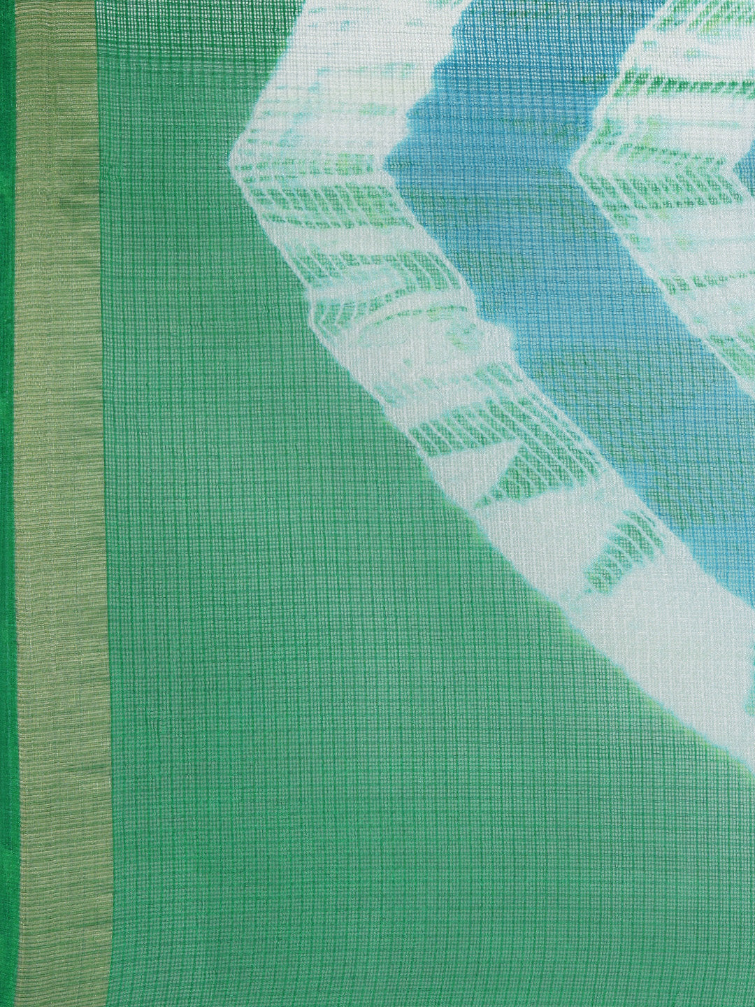 Blue Bandhani Zari Border Kota Doria Silk Saree