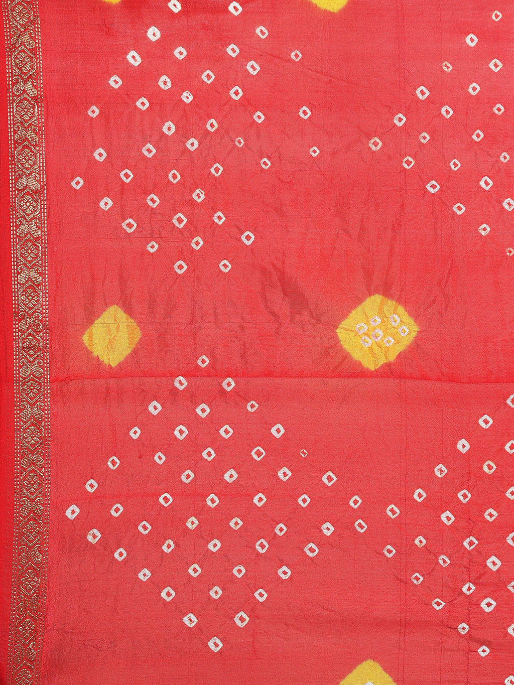Red Hand Dyed Art Silk Saree