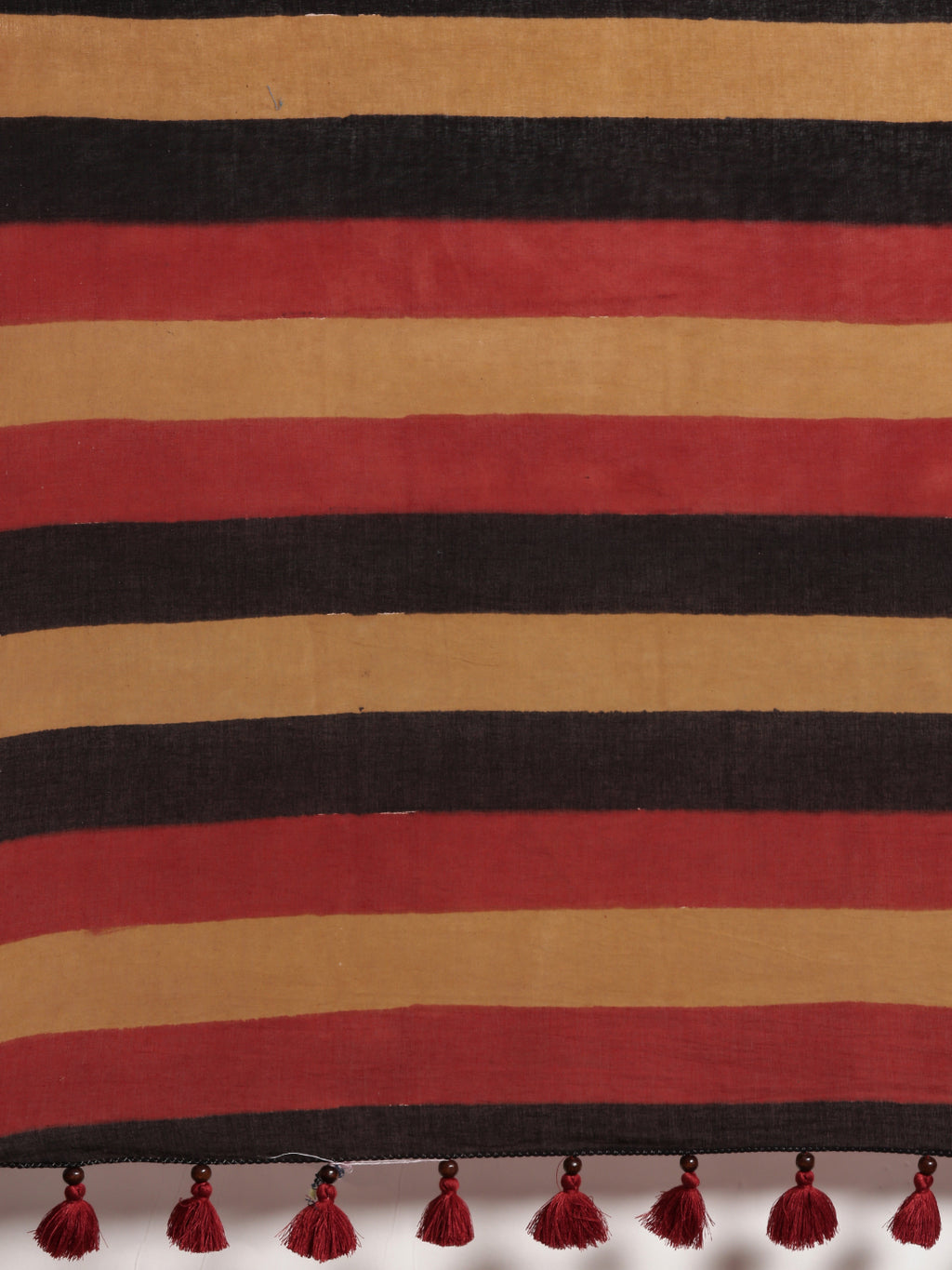 Black & Red Hand Block Printed Bagru Cotton Sustainable Saree