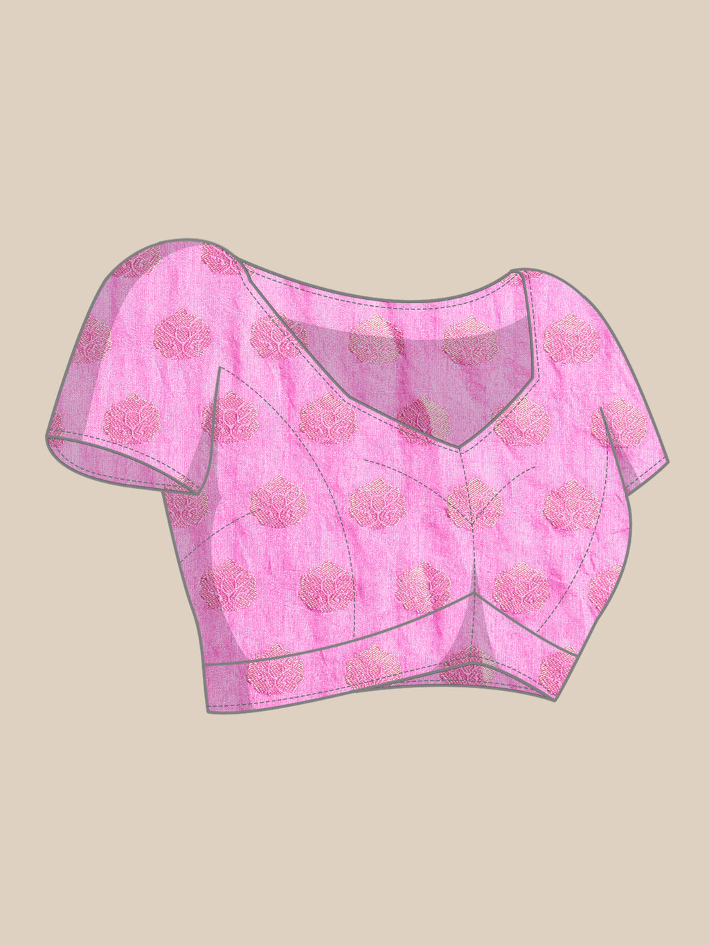Pink & White Shaded Hand Dyed Shibori Art Kota Silk Saree