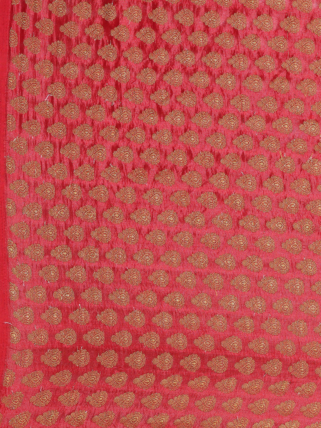 Red & Black Hand Dyed Bandhani Zari Work Chiffon Saree