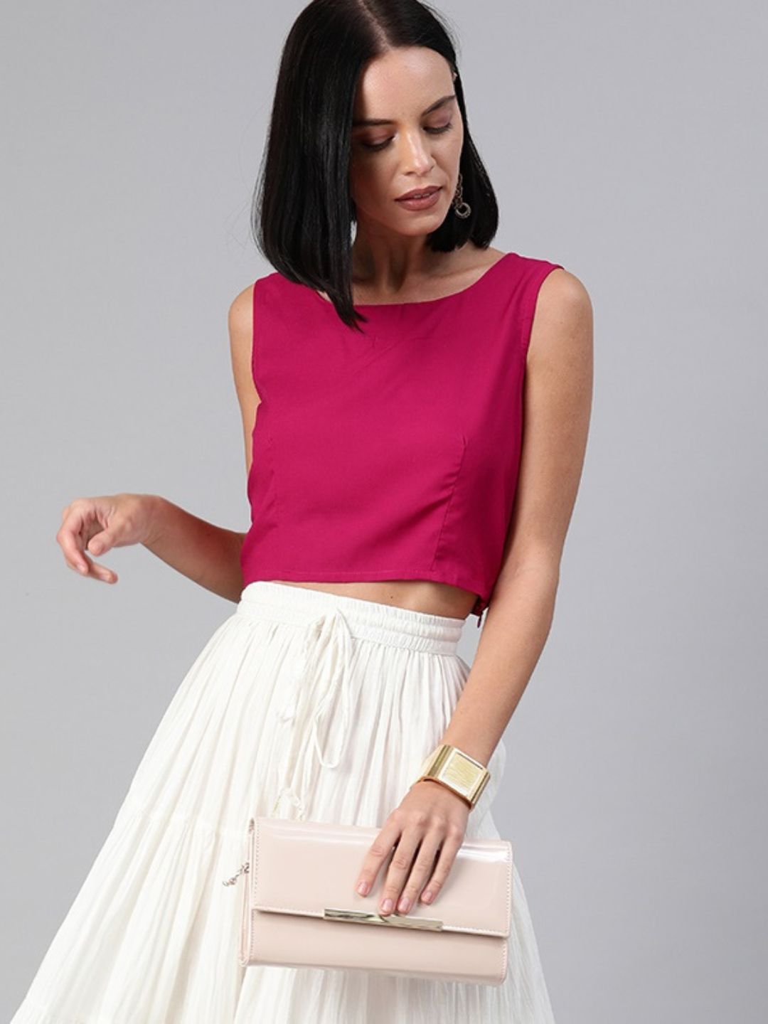 Handcrafted Round Neck Crop Top