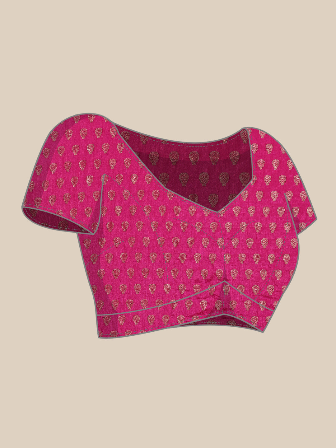 Pink Hand Dyed Leheriya Printed Kota Doria Saree