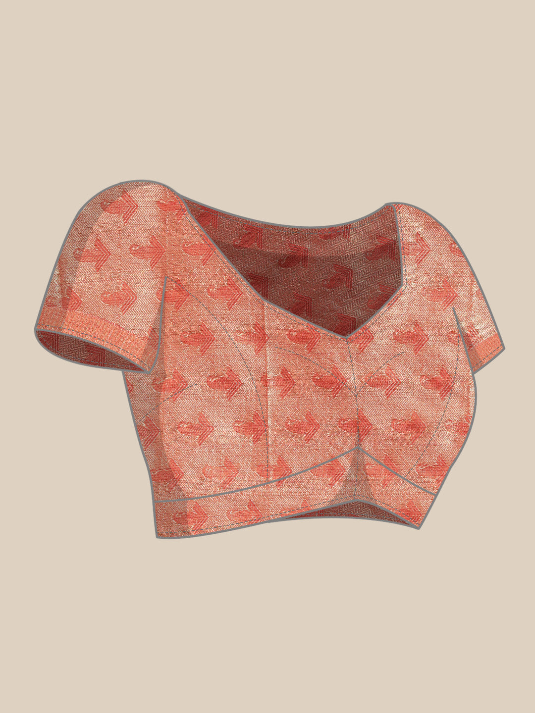 Orange Woven Design Zari Cotton Silk Kota Saree